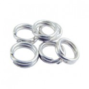 Metal Split rings 4mm double bent - Silver